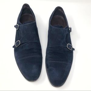 ERMENEGILDO ZEGNA Monk Strap Suede Dress Shoes 13